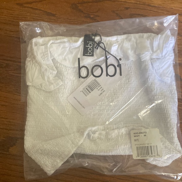 Bobi smocked ruffle off shoulder tube top size medium - Picture 2 of 4